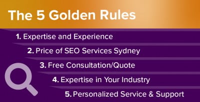 Infographic listing the 5 golden rules 