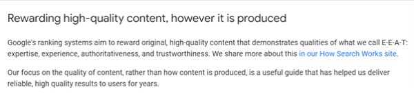 High quality content matters