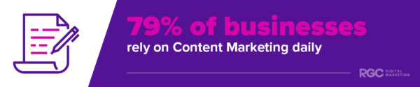 79% OF BUSINESS RELY ON CONTENT MARKETING DAILY