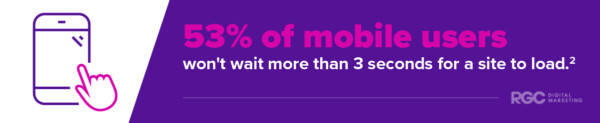 Web Design Statistic 2: 53% of mobile users won't wait more than 3 seconds for a site to load