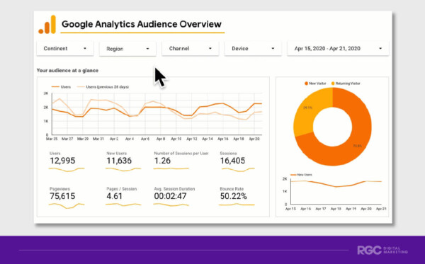 Google Analytics graph showing traffic